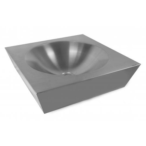  HorecaTraders Wall-mounted washbasin | Stainless steel | thickness 1.2mm 