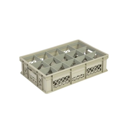  HorecaTraders Beige plastic crate | 60x40x15 CM | 4 Formats 