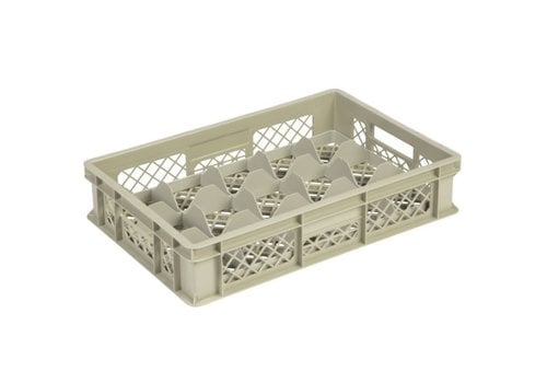  HorecaTraders Beige plastic crate | 60cm x 40cm x 13cm | 4 Formats 