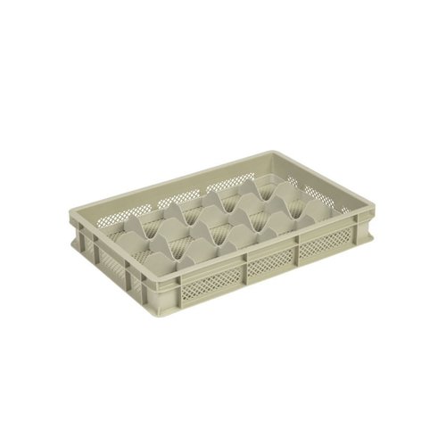 HorecaTraders Caisse en plastique beige | L60xL40xH10 cm | MAX. hauteur des verres 8cm | 4 tailles 