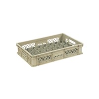 Caisse en plastique beige | 60 cm x 40 cm x 13 cm | 4 formats