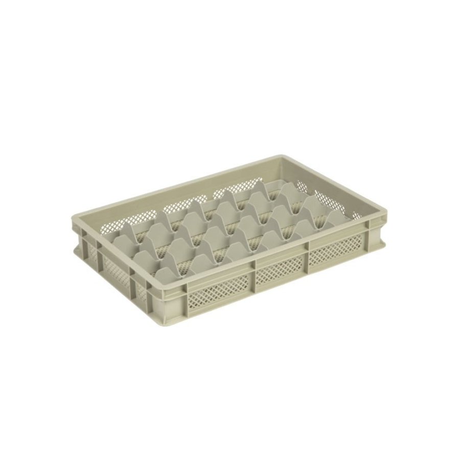 Beige Plastic crate | L60xW40xH10 cm | MAX. height glasses 8cm | 4 sizes