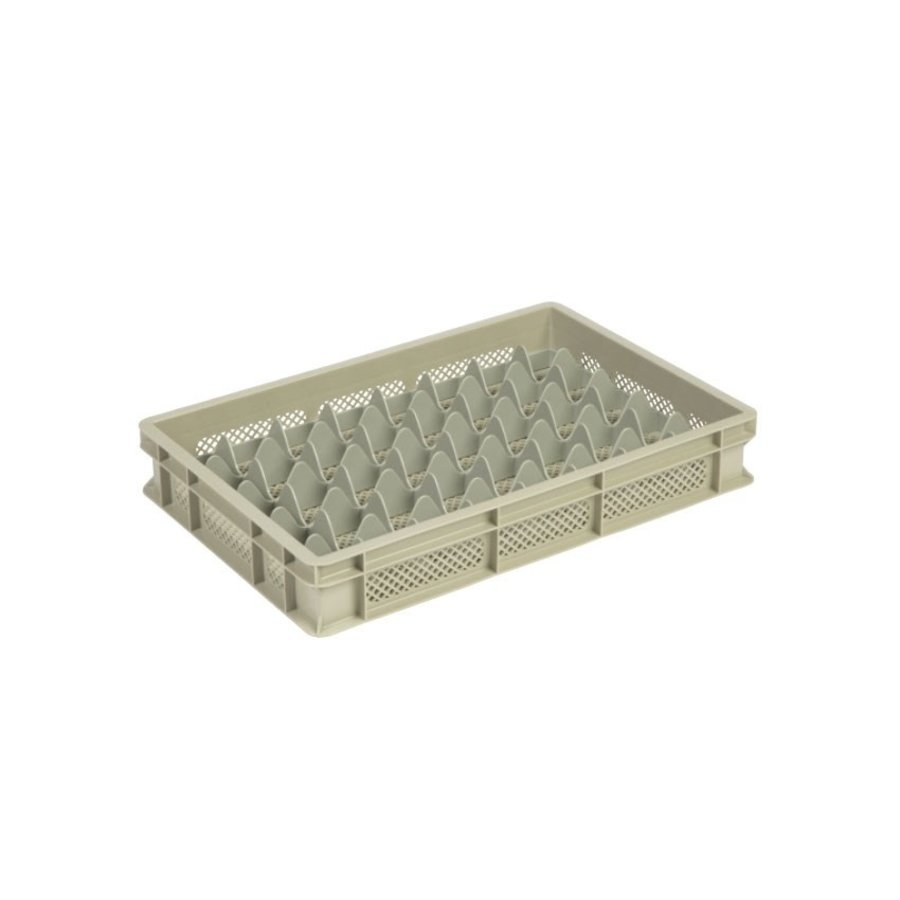 Beige Plastic crate | L60xW40xH10 cm | MAX. height glasses 8cm | 4 sizes