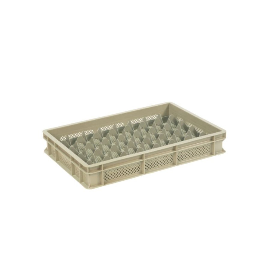 Beige Plastic crate | L60xW40xH10 cm | MAX. height glasses 8cm | 4 sizes