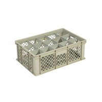 Caisse en plastique beige à 15 compartiments | 60x40x22 | 4 formats