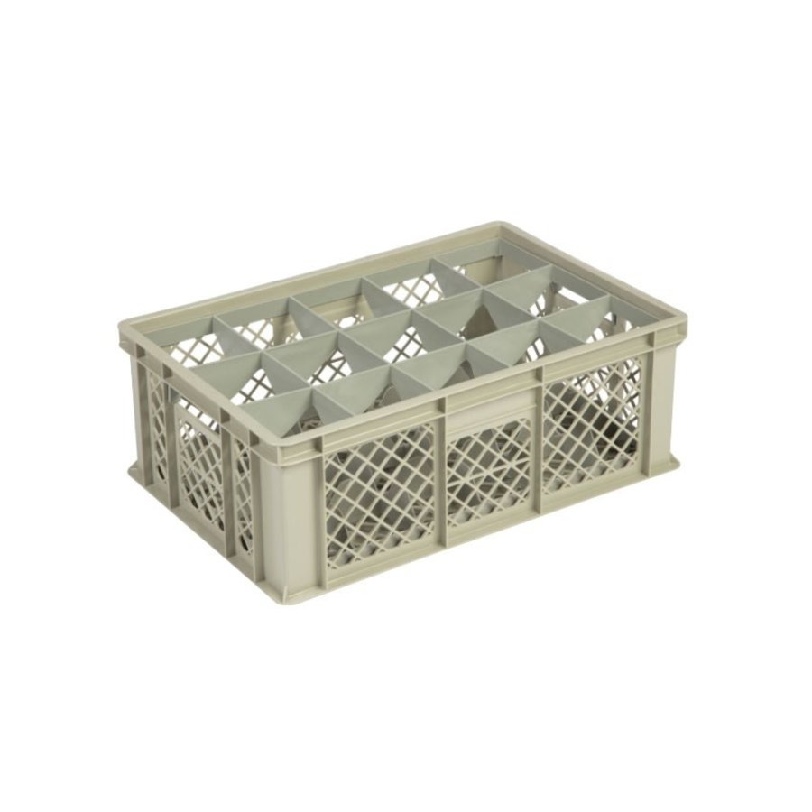 Caisse en plastique beige à 15 compartiments | 60x40x22 | 4 formats