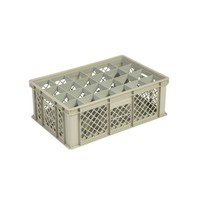 Beige plastic crate with 15 compartments | 60x40x22 | 4 Formats