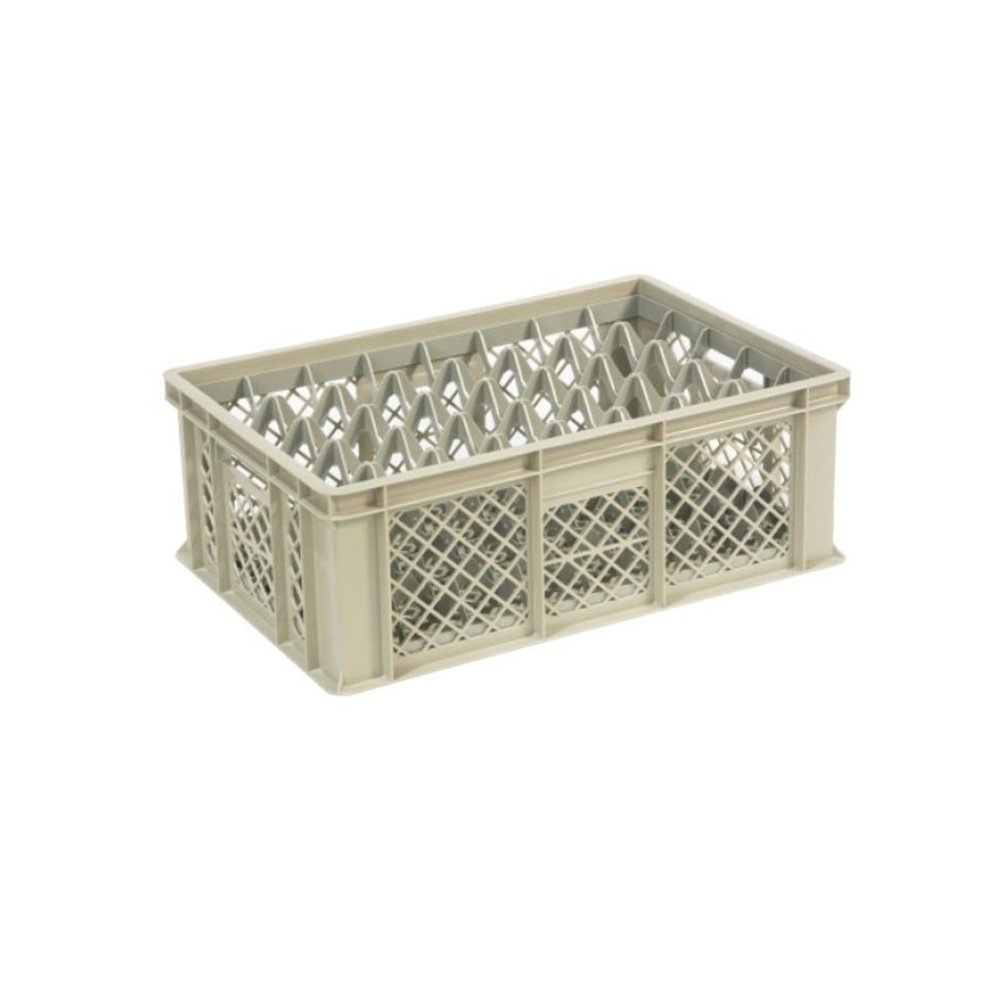 Beige plastic crate with 15 compartments | 60x40x22 | 4 Formats