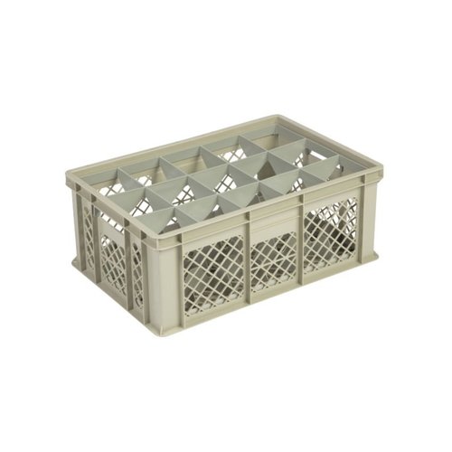  HorecaTraders Beige plastic crate | 60cm x 40cm x 24cm | 4 Formats 