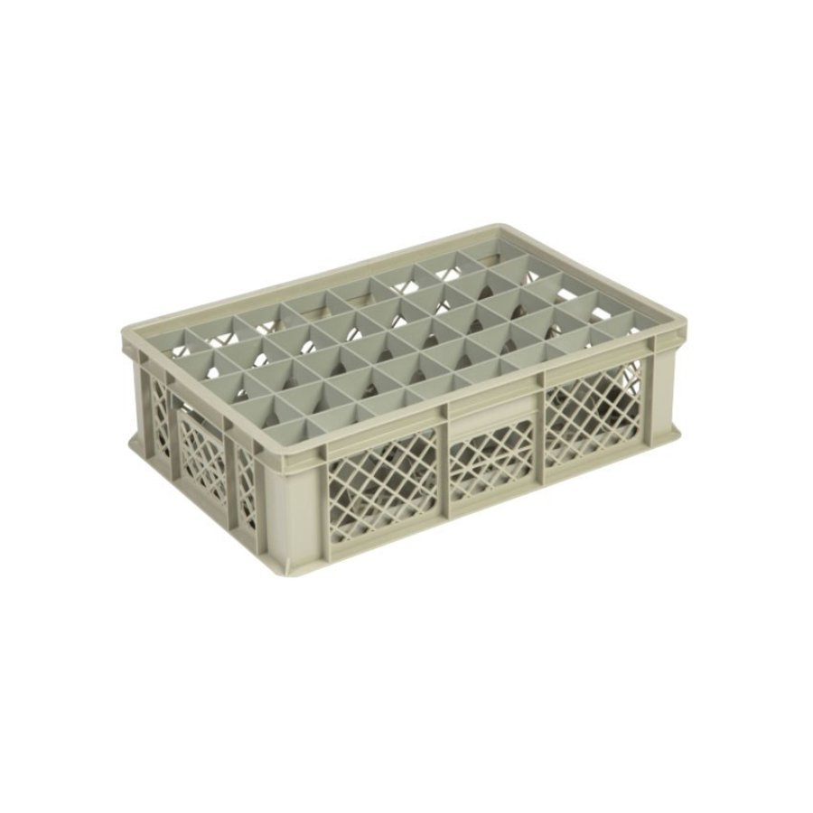 Beige Plastic crate | L60xW40xH17 cm | MAX. height glasses 1.35cm | 4 sizes