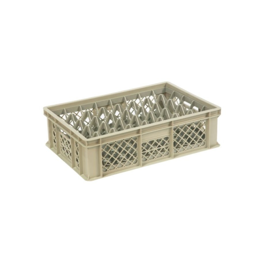 Beige Plastic crate | L60xW40xH17 cm | MAX. height glasses 1.35cm | 4 sizes