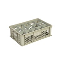 Caisse en plastique beige | L60xL40xH20 cm | MAX. hauteur des lunettes 15,9 cm | 4 tailles