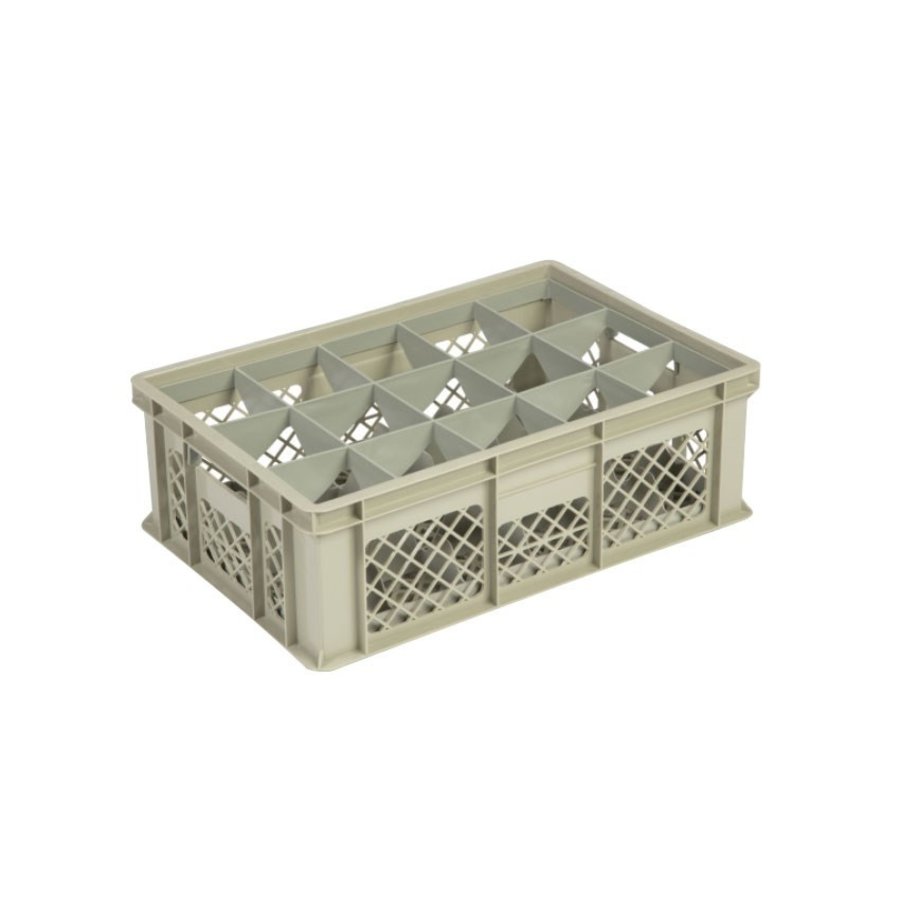 Caisse en plastique beige | L60xL40xH20 cm | MAX. hauteur des lunettes 15,9 cm | 4 tailles