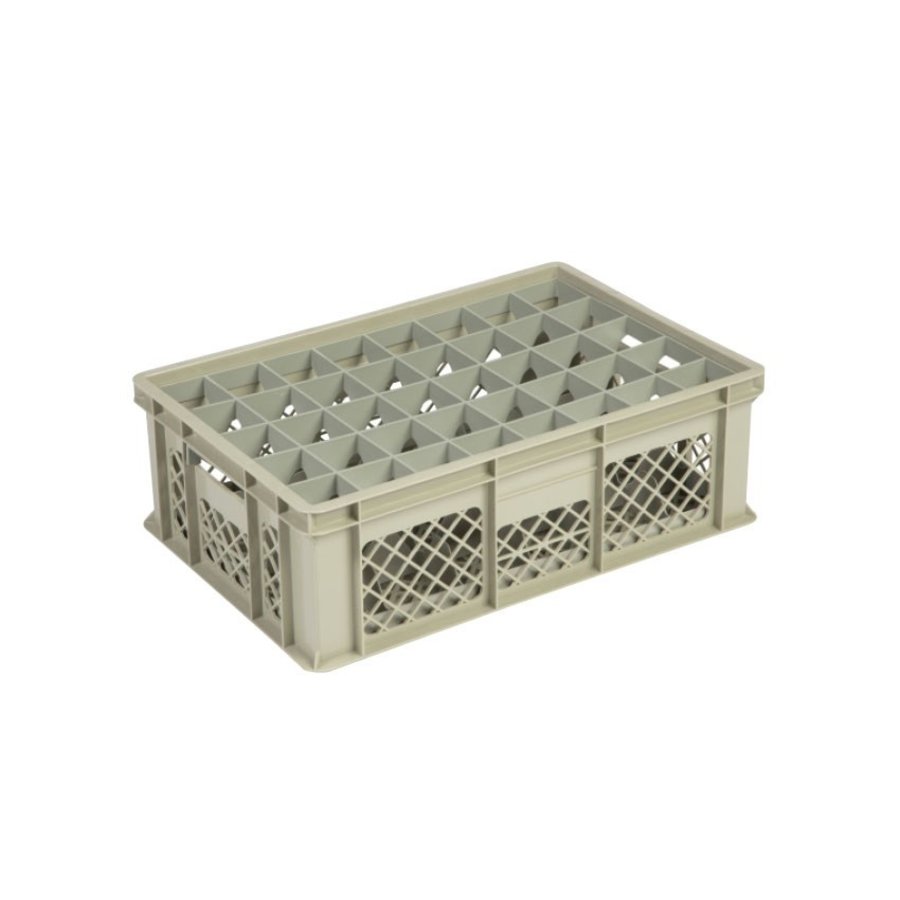Caisse en plastique beige | L60xL40xH20 cm | MAX. hauteur des lunettes 15,9 cm | 4 tailles