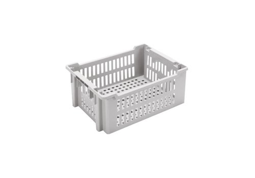  HorecaTraders Bac de rangement emboîtable | 40x30x18 cm | gris | 3 tailles 