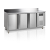 HorecaTraders Freezer workbench with splashback stainless steel 3 doors