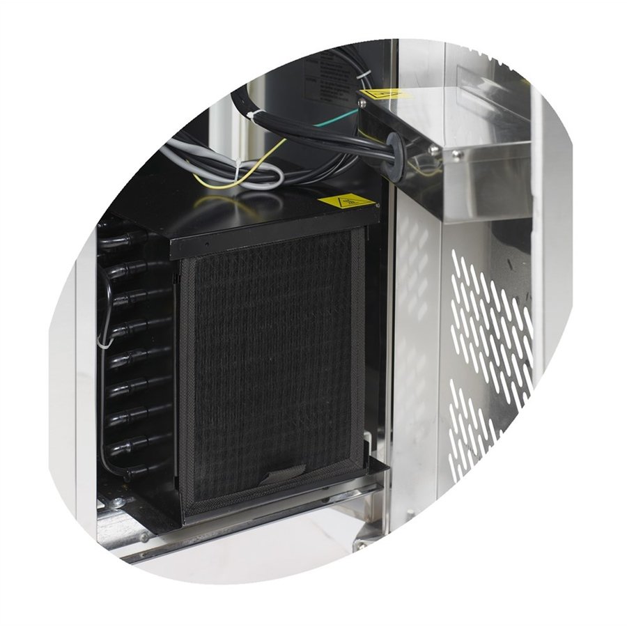 Etabli congélateur avec dosseret en acier inoxydable 3 portes