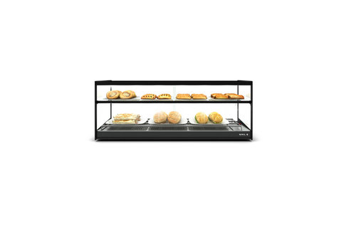  HorecaTraders Vitrine chauffante | Plats chauds | Verre trempé | Disponible en 2 tailles 