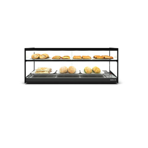  HorecaTraders Heated showcase | Hot food | Tempered glass | Available in 2 sizes 