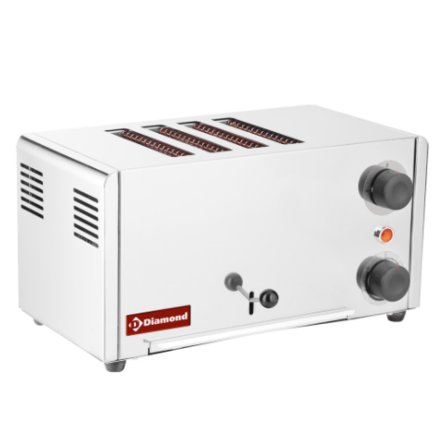 Grille-pain électrique en acier inoxydable | 4 tranches | 43x20xH24 cm |