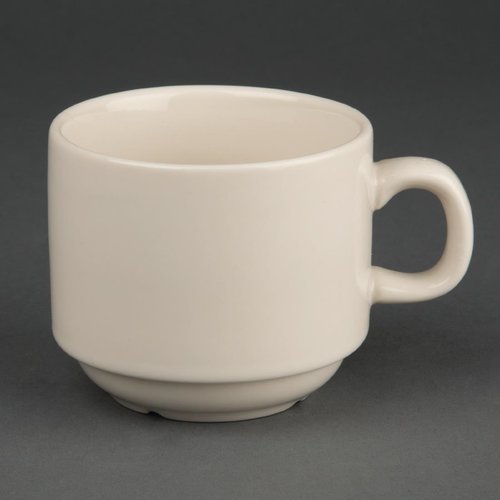  HorecaTraders Tasses à café empilables ivoire 206 ml (12 pièces) 