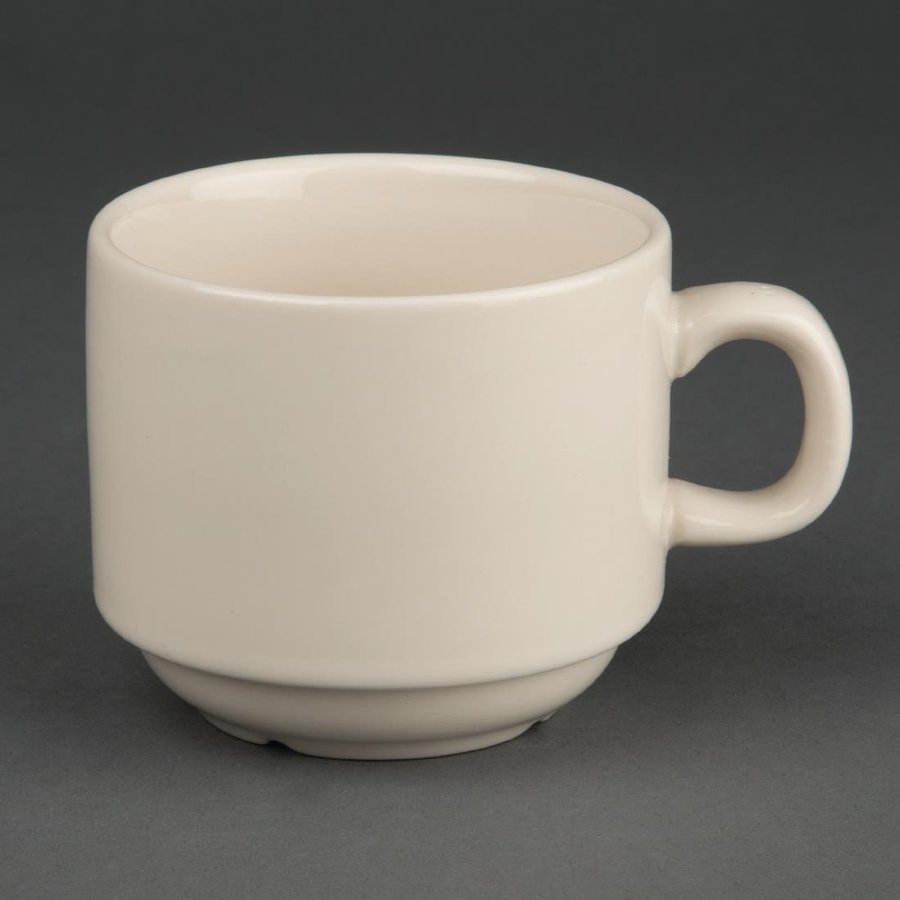 Tasses à café empilables ivoire 206 ml (12 pièces)