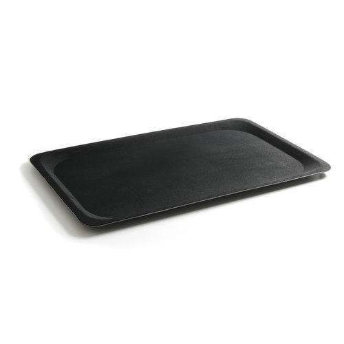  HorecaTraders Rutschfestes Fibertablett rechteckig schwarz | 3 Formate 