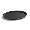 HorecaTraders Non-Slip Fiber Tray | Oval | Black | 4 Formats