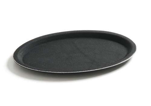  HorecaTraders Non-Slip Fiber Tray | Oval | Black | 4 Formats 