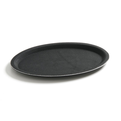  HorecaTraders Non-slip Fiber Tray | Oval | Black | 4 Sizes 
