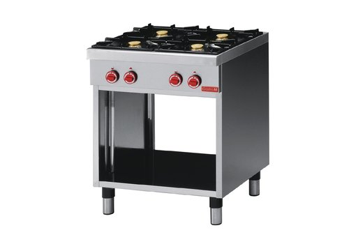  HorecaTraders Cuisinière à gaz | 4 brûleurs | acier inoxydable | 17,2 kW 