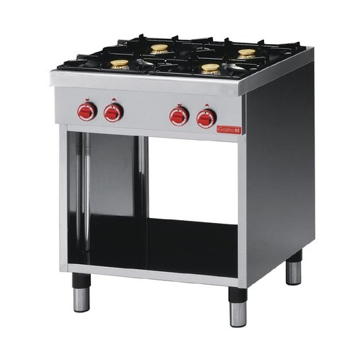  HorecaTraders Gas cooker | 4 burners | Stainless steel | 17.2 kW 