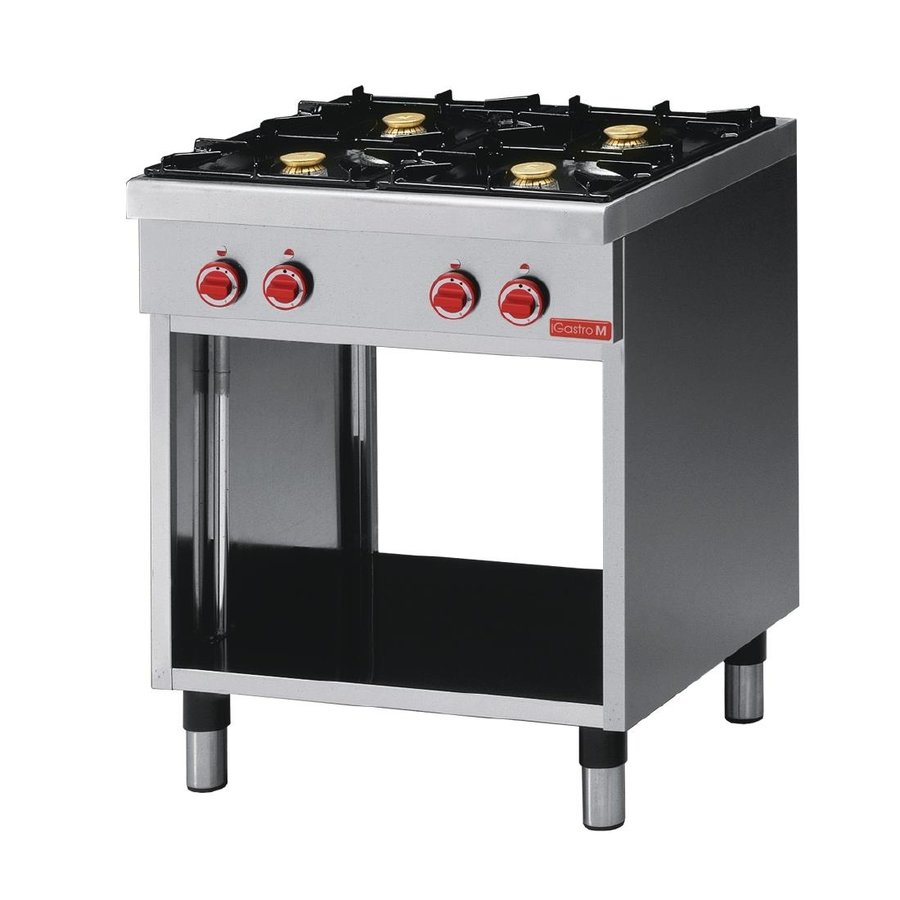 Cuisinière à gaz | 4 brûleurs | acier inoxydable | 17,2 kW