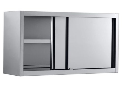  Combisteel Wall cabinet stainless steel with sliding doors 100x40x65 cm 