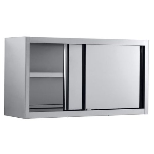  Combisteel Wall cabinet stainless steel with sliding doors 100x40x65 cm 