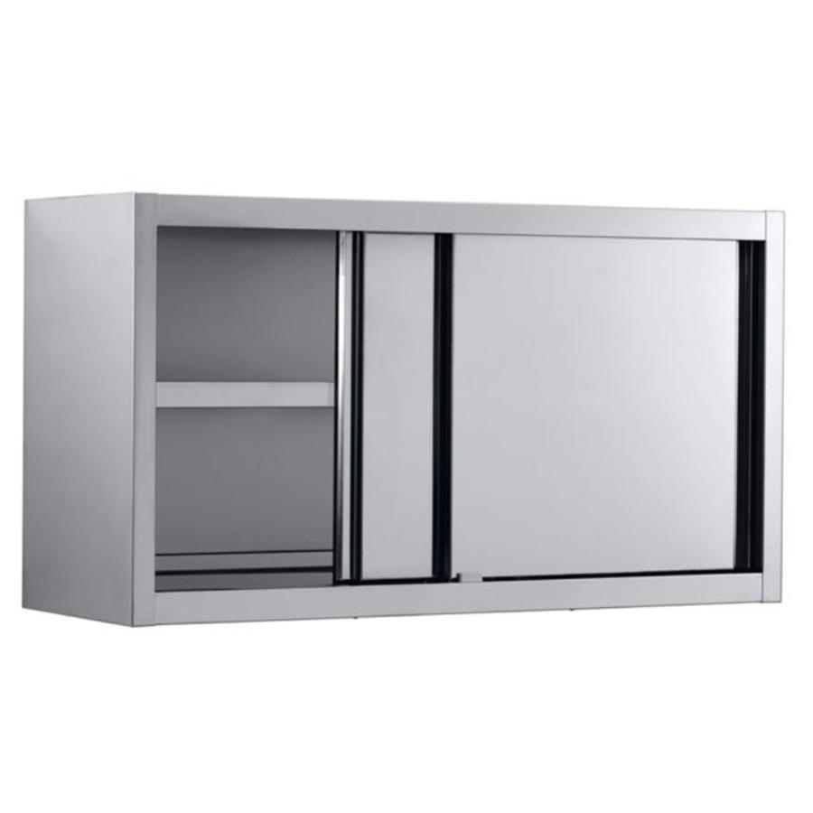 Wall cabinet stainless steel with sliding doors 100x40x65 cm