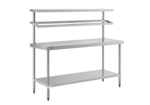  Vogue Table de travail en acier inoxydable avec étagères murales grande | 150(h) x 180(l) x 60(p)cm 