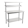 Vogue Stainless Steel Work Table With Wall Shelves | 150(h) x 120(w) x 60(d)cm