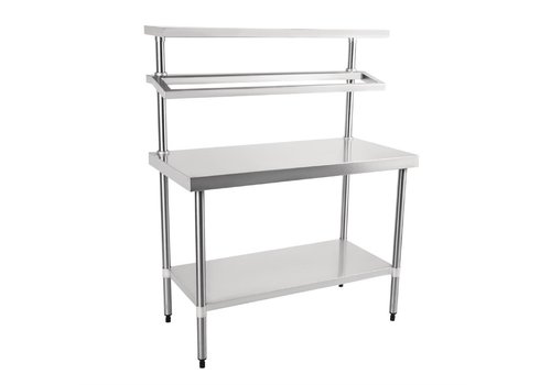  Vogue Table de travail en acier inoxydable avec étagères murales | 150(h) x 120(l) x 60(p)cm 
