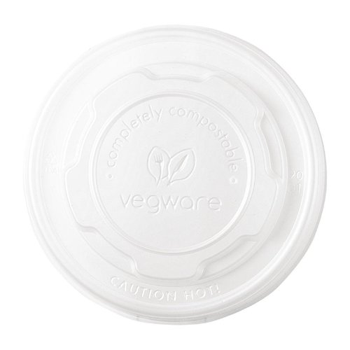  HorecaTraders Compostable flat lids for 23cl containers 