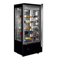 Refrigerated pastry case | black | stainless steel | LED-lighting
