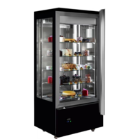Refrigerated pastry display case | black | stainless steel | LED lighting