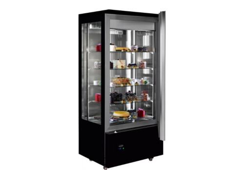  Combisteel Vitrine réfrigérée pour pâtisseries | noir | acier inoxydable | Éclairage LED 