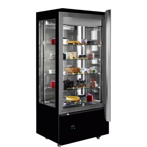  Combisteel Gekühlte Gebäckvitrine | schwarz | Edelstahl | LED-Beleuchtung 