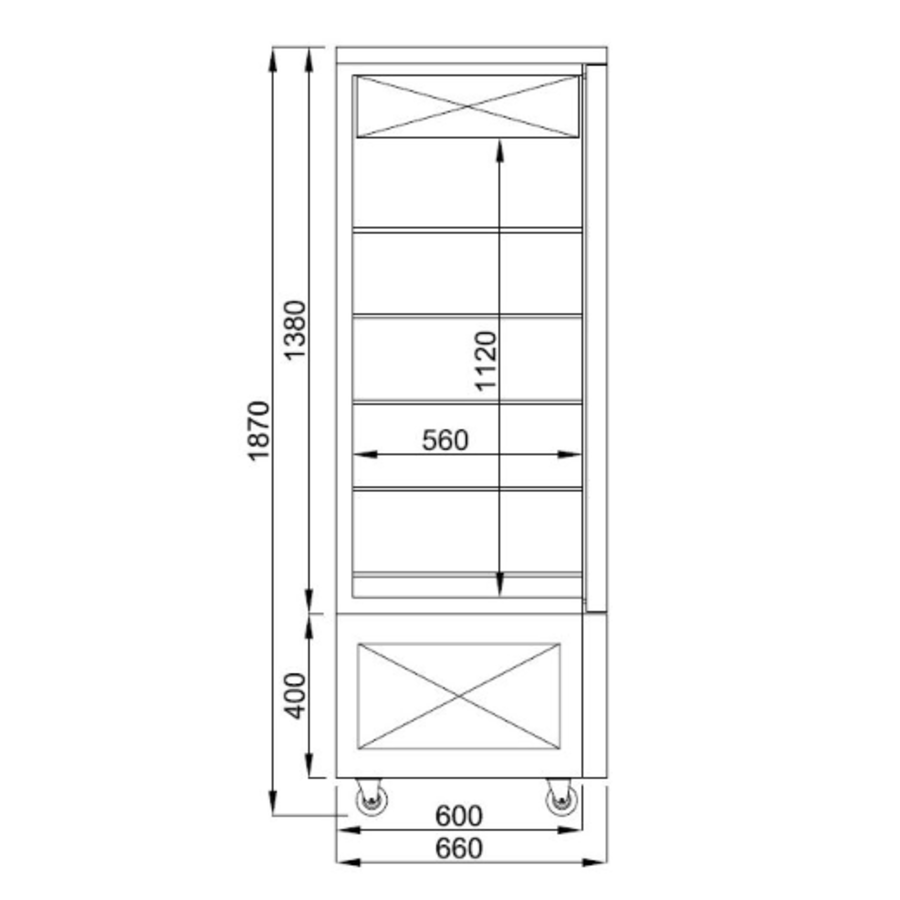Vitrine réfrigérée pour pâtisseries | noir | acier inoxydable | Éclairage LED