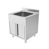 HorecaTraders Sink with hinged doors | stainless steel