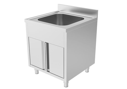  HorecaTraders Sink with hinged doors | stainless steel 
