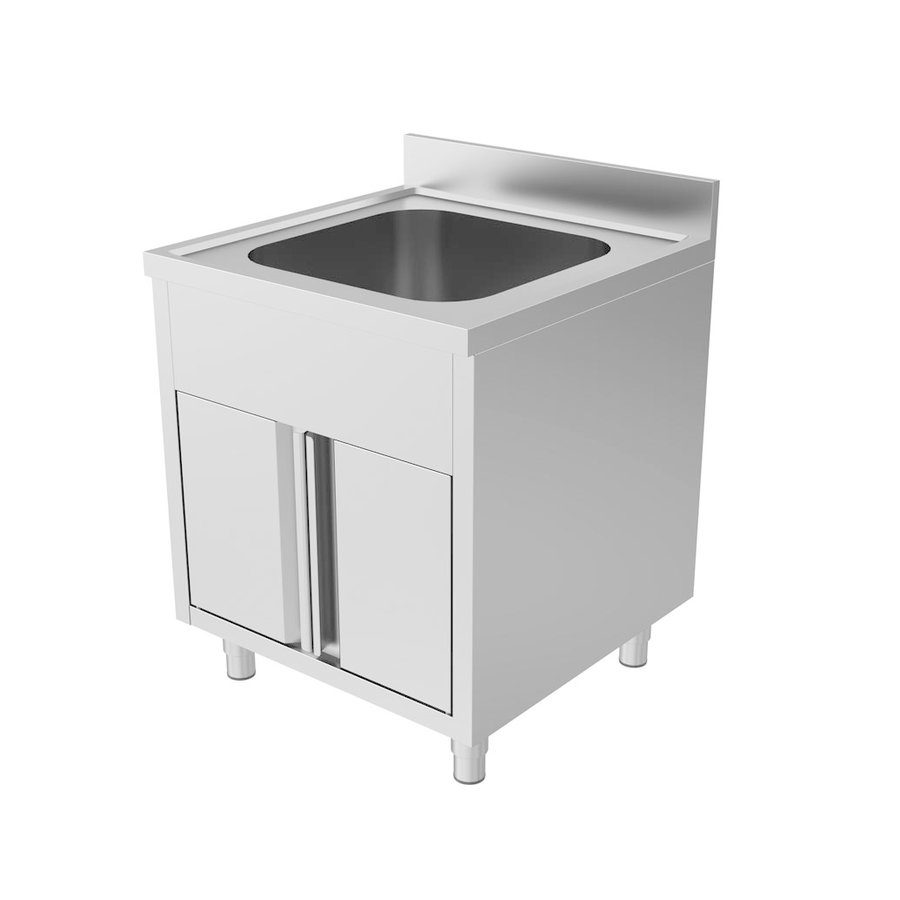 Sink with hinged doors | stainless steel