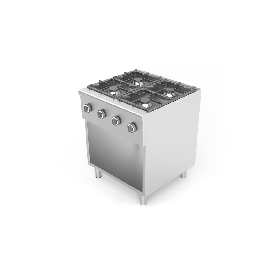 Cuisinière à gaz en acier inoxydable | 2 brûleurs | 40x70x85 cm | 2x 6,5 kW