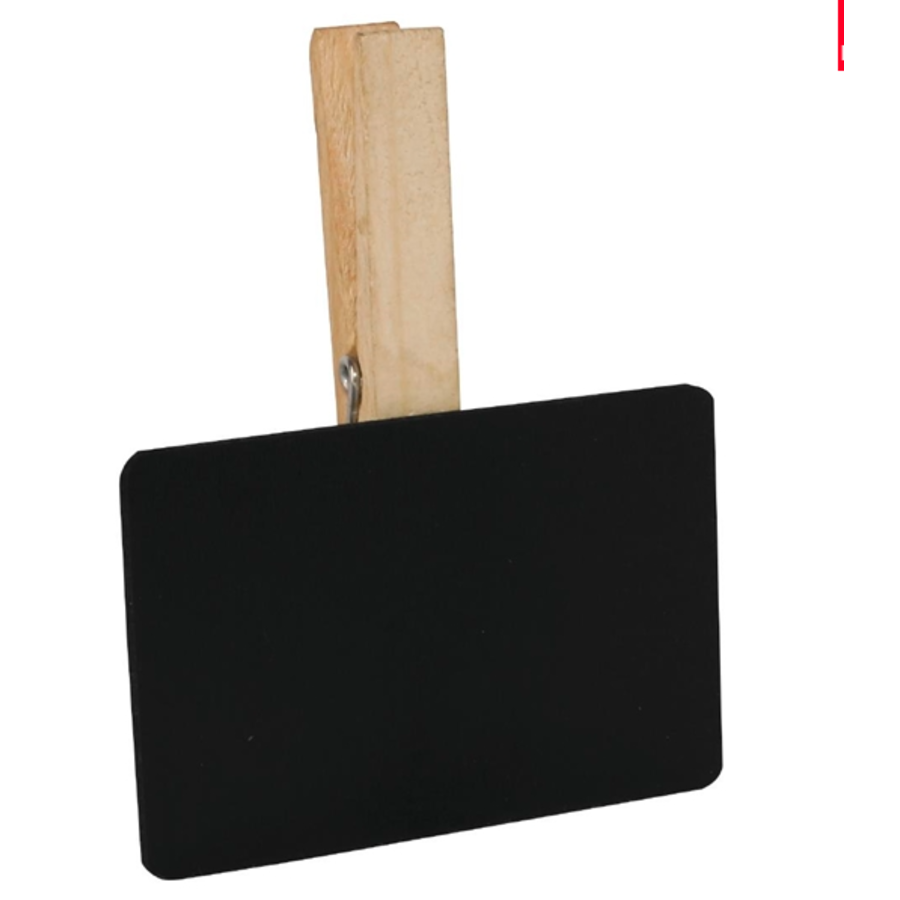 mini krijtbord met houten knijper (6 stuks)